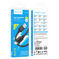 Кабель HOCO USB - Lightning X119, 2.4A, тканевая оплетка, 1м, черный
