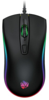 Мышь Qumo M73 Onyx, RGB, игров.,пров.,опт.,4кн., 800-2400dpi, черный