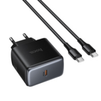 СЗУ Hoco C159A , 1Type-C, PD65W, 3A + Type-C/Type-C 1м, черный