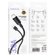 Кабель BOROFONE USB - Type-C BX111, 3A, ПВХ, 1м, черный Кабель BOROFONE USB - Type-C BX111, 3A, ПВХ, 1м, черный
