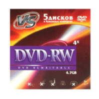 Диск VS DVD-RW 4,7Gb 4x конверт/5 Диск VS DVD-RW 4,7Gb 4x конверт/5