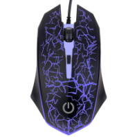 Мышь Perfeo GRID, GAME DESIGN, USB, подсвет.7цв.,пров.,опт.,3кн., 800-1600dpi, черный