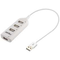 USB хаб Perfeo PF-H049 (4USB2.0+питание USB) белый
