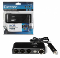 Разветвитель прикуривателя Olesson 1525, 4 выхода+2USB, 12V/24V, 120W, черный Разветвитель прикуривателя Olesson 1525, 4 выхода+2USB, 12V/24V, 120W, черный