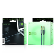 Кабель AUX 3.5мм (шт/шт) 1м BOROFONE BL3, тканевая оплетка, серый