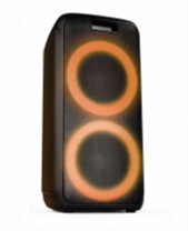 Колонка Ginzzu GM-242, 190W RMS, TWS, Karaoke, Bluetooth+FM+USB+SD+RGB+ПДУ, черный