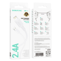 Кабель BOROFONE USB - Lightning BX111, 2.4А, ПВХ, 1м, белый Кабель BOROFONE USB - Lightning BX111, 2.4А, ПВХ, 1м, белый