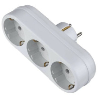 Тройник Perfeo "RU POWER'' 3 розетки, 16А, 3650Вт, заземление, белый