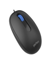 Мышь Perfeo OVAL, USB, пров.,опт.,3кн., бесшумная, 1000dpi, черный