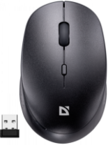 Мышь DEFENDER Auris MB-027, беспр.,опт.,4кн., 800-1600dpi, бесшумная, черный