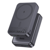 Аккумулятор внешний Hoco J160A 10000mAh, PD20W + магнитная беспроводная зарядка, метал. серый