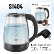 Чайник электрический Deespi DE-W03, 1700W, 2 л, стеклянный, черный
