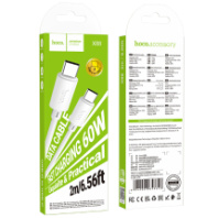 Кабель HOCO Type-C - Type-C X88, 3А, PD 60W, ПВХ, 2м, белый