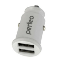 АЗУ Perfeo CAR, 2USB, 2.4A, белый АЗУ Perfeo CAR, 2USB, 2.4A, белый