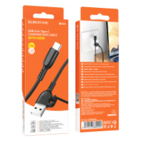 Кабель BOROFONE USB - Type-C BX91, 3A, ПВХ, 1м, черный