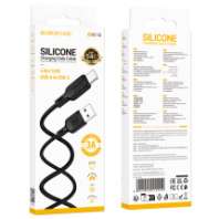Кабель BOROFONE USB - Type-C BX113, 3A, силиконовый, 3м, черный