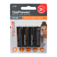 Батарейка GoPower Heavy Duty R06 (AA) BL4 4/48/576