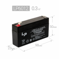 Аккумулятор 6V 1,2Ah Live-Power LP6012 (размер: 97х24х58мм) Аккумулятор 6V 1,2Ah Live-Power LP6012 (размер: 97х24х58мм)