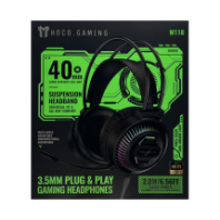 Гарнитура полноразмерная Hoco W118, игровая, 2м, USB+AUX 3.5мм, черный