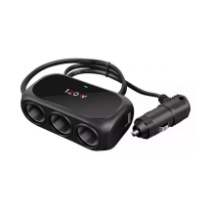 Разветвитель прикуривателя WT-D23, 3 выхода+2USB, черный