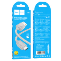 Кабель HOCO MicroUSB X113, 2.4А, тканевая оплетка, 1м, серый Кабель HOCO MicroUSB X113, 2.4А, тканевая оплетка, 1м, серый