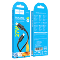Кабель HOCO Type-C - Lightning X122, 3А, PD 27W, силиконовый, 1м, черный