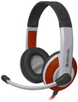 Гарнитура полноразмерная Defender Warhead G120, 2м, 2*AUX 3.5мм, красный/белый