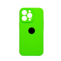 Чехол-накладка для iPhone 14 Pro Max Silicone Case, с закрытой камерой, ярко-зеленый