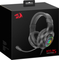 Гарнитура полноразмерная Defender Redragon Hylas, игровая, 1.8м, USB+2*AUX 3.5мм/4pin jack, черный