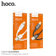 Кабель HOCO USB - Lightning X128, 2.4A, тканевая оплетка, 1м, черный Кабель HOCO USB - Lightning X128, 2.4A, тканевая оплетка, 1м, черный