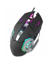 Мышь Perfeo ARSI, GAME DESIGN, USB, подсвет.6цв.,пров.,опт.,6кн., 3200dpi, черный/серебро