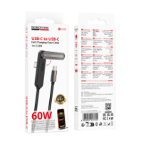 Кабель BOROFONE Type-C - Type-C BX125, 3А, PD 30W, тканевая оплетка, 1м, черный