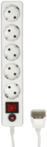 Сетевой фильтр Гарнизон 5 розеток, 10А, 2200Вт, 1.8м белый, ECL-5-UPS-W-1.8
