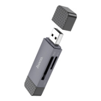 Card Reader Hoco HB45 (USB2.0/Type-C - MicroSD/SD) серый