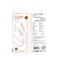 Кабель BOROFONE BL22, Lightning - AUX 3.5мм (шт/шт), тканевая оплетка, 1м, белый Кабель BOROFONE BL22, Lightning - AUX 3.5мм (шт/шт), тканевая оплетка, 1м, белый