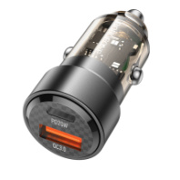 АЗУ BOROFONE BZ20, 1USB/1Type-C, QC3.0+PD20W, 3A, прозрачный черный
