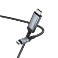 Адаптер дублирования экрана HOCO Type-C (шт) - HDMI (шт) UA43, тканевая оплетка, 1.8м, серый