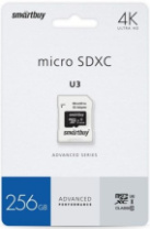 Карта памяти micro SD 256Gb SmartBuy Advanced class 10 с адаптером UHS-I U3 V30 Карта памяти micro SD 256Gb SmartBuy Advanced class 10 с адаптером UHS-I U3 V30