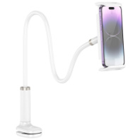 Держатель для телефона Hoco HD10, на прищепке, на гибкой ноге, 4.5-7", белый