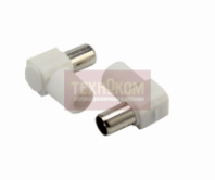 Штекер TV пласт. угловой Japan REXANT, белый (05-2061)