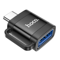 Переходник Hoco UA31C, OTG USB (гн) - Type-C (шт), черный Переходник Hoco UA31C, OTG USB (гн) - Type-C (шт), черный
