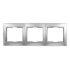 Рамка 3-местная горизонтальная SmartBuy "Венера" серебро