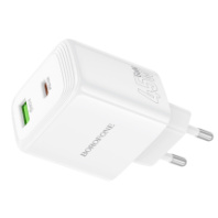 СЗУ BOROFONE BN30, 1USB/1Type-C, QC3.0+PD45W, 3А, белый