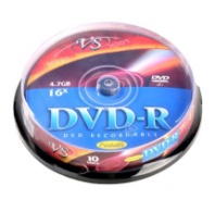 Диск VS DVD-R 4,7Gb 16x (по 10 банка) Print
